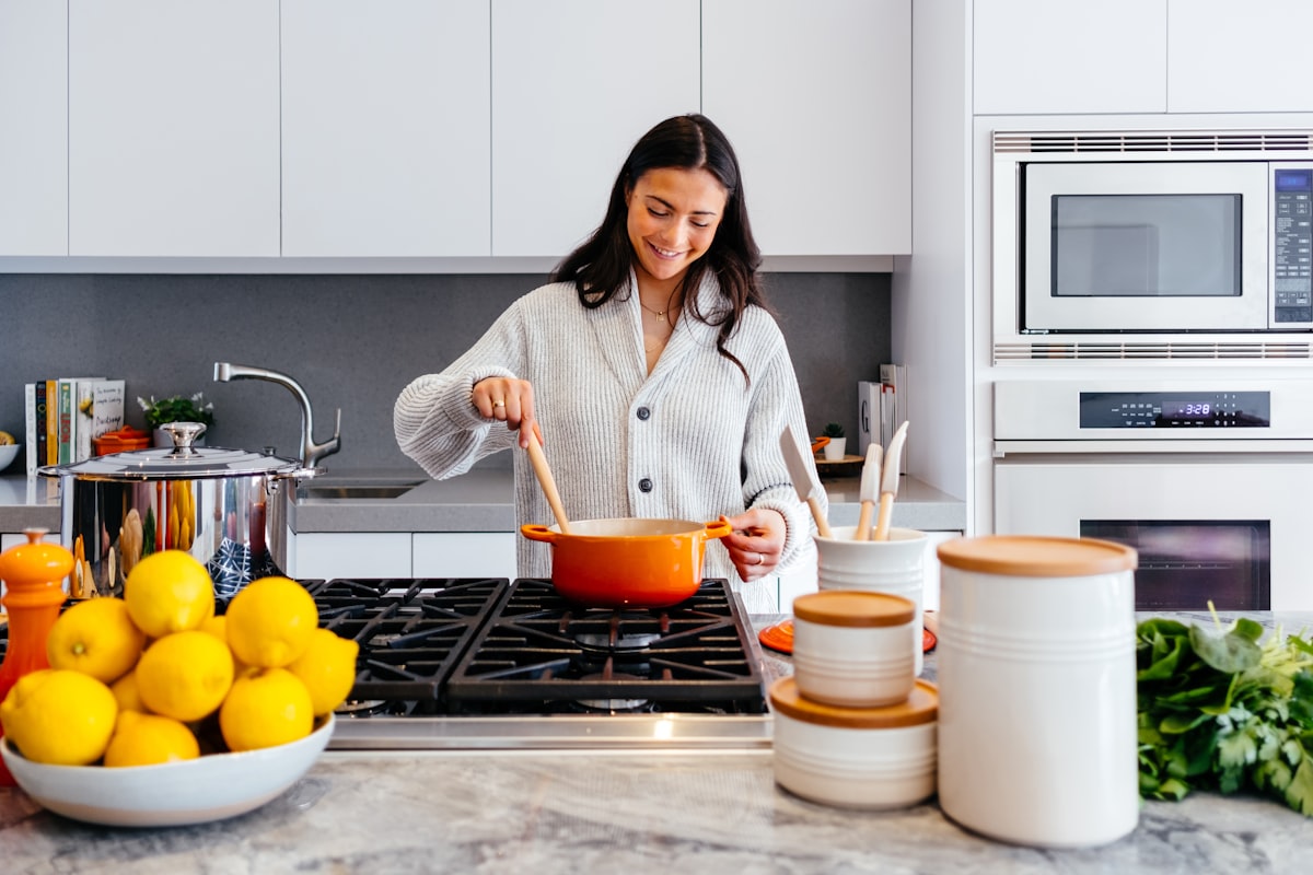 Healthy cooking with fresh ingredients